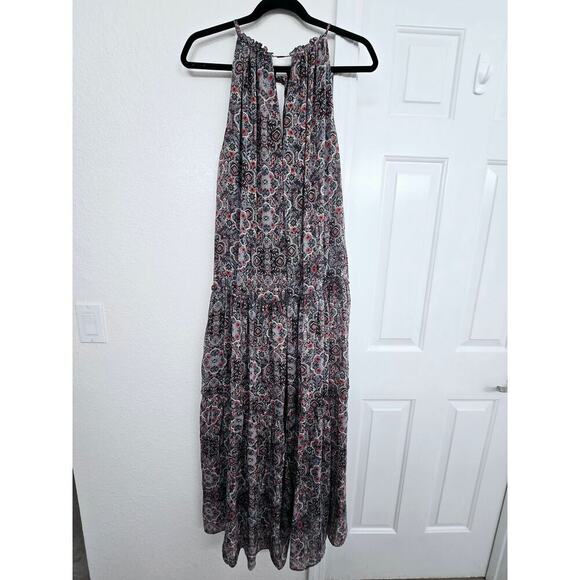 NWT Anthropologie Drew Naomi Tiered Halter Maxi Dress Floral Boho Chiffon Size L - Picture 3 of 8